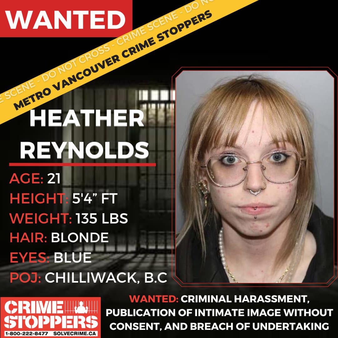 Ryan Reynolds’ niece wanted by Chilliwack RCMP for criminal harassment, publication of intimate image